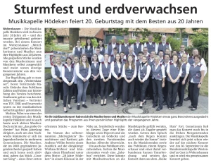 Mehr über den Artikel erfahren Jubiläumskonzert 20 Jahre Musikkapelle Hödeken