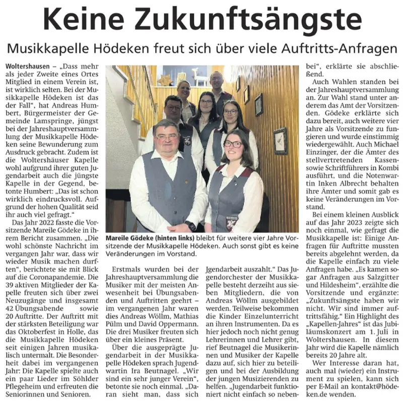 Mehr über den Artikel erfahren Jahreshauptversammlung 2023